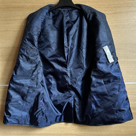 Boohoo Man Blazer Mens Sz 40 Blue Double Breasted Sport Coat Jacket - Picture 8 of 11